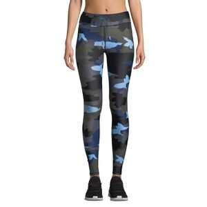 The Upside Leggings Women’s Size Medium‎ Blue Green Abstract Camo High Waisted